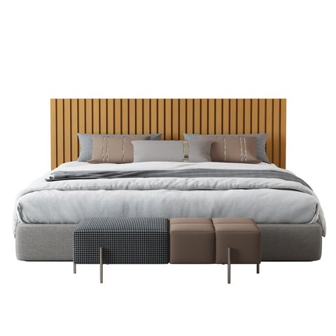 Cabeceira Ripado Maracá 215cmpara Cama King Size Nature - Rede Móveis