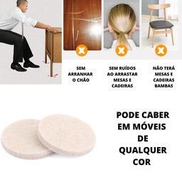 16 Feltro Kit Protetor Adesivo Pé Sofá Cadeira Mesa Proteção - 4