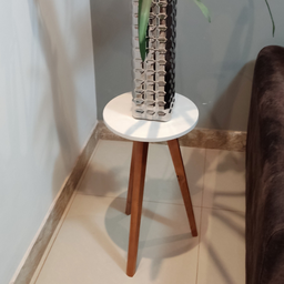 Mesa de Canto de Sala e Apoio Lateral Eiffel Branca - Demoglass - 3