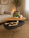 Ver imagem 3 de Conjunto de Mesa de Centro Industrial Orgânica de Metal Dourado Pietra