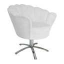 Ver imagem 3 de Jogo 2 Poltronas Para Sala Comercial Base Giratória de Metal Pétala Suede Branco - LM DECOR