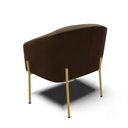 Ver imagem 4 de Cadeira Sala de Jantar Pé de Ferro Dourado Kit 2 Stella Suede D03 - D'Rossi Cor Marrom