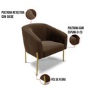 Ver imagem 5 de Cadeira Sala de Jantar Pé de Ferro Dourado Kit 2 Stella Suede D03 - D'Rossi Cor Marrom