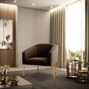Ver imagem 6 de Cadeira Sala de Jantar Pé de Ferro Dourado Kit 2 Stella Suede D03 - D'Rossi Cor Marrom