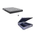 Ver imagem 2 de Cama Box Baú Casal Bipartido 138 Suede Cinza com Colchão De Espuma - D33 Ortobom ISO 100 60x138x188