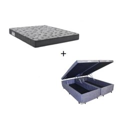 Cama Box Baú Casal Bipartido 138 Suede Cinza com Colchão De Espuma - D33 Ortobom ISO 100 60x138x188 - 2