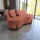 Ver imagem 1 de Namoradeira Sofá Feijão Lounge Orgânica Bouclé Terracota