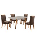 Ver imagem 2 de Mesa de Jantar Copper 120cm Tampo MDF Vidro Canto Copo com 4 Cadeiras Yasmin