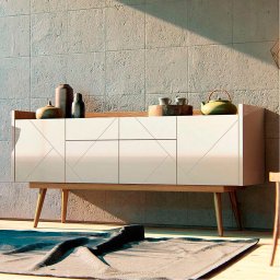 Buffet Veneza 2 Gv 4 Pt Off White e Noce - 2