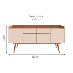 Buffet Veneza 2 Gv 4 Pt Off White e Noce - 4