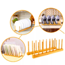Porta Prato Suporte Madeira Bambu Cozinha Rústico Ecológico Prático Multiuso Display 6 Divisórias Se - 10