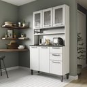 Ver imagem 1 de Cozinha de Aço Compacta 6 Portas 2 Vidro Branco Bertolini