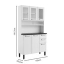 Ver imagem 2 de Cozinha de Aço Compacta 6 Portas 2 Vidro Branco Bertolini