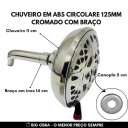 Ver imagem 7 de Chuveiro em Abs Circolare 125mm Cromado com Braço Big Obra