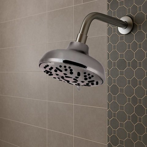 Chuveiro em Abs Circolare 125mm Cromado com Braço Big Obra