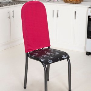 Kit 4 Capas Encosto de Cadeira de Ferro Tubular Cozinha e Jantar Malha Helanca Elástica:pink