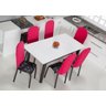 Kit 4 Capas Encosto de Cadeira de Ferro Tubular Cozinha e Jantar Malha Helanca Elástica:pink - 3