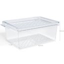 Ver imagem 4 de Kit 3 Organizadores de Geladeira com Tampa 660ml Cozinha Multiuso Frutas Transparente Uz