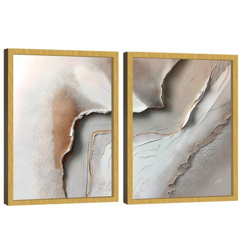 Quadro Decorativo Abstrato Texturizado Duo