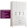 Guarda Roupa Paraty 111cm 4 Portas Branco Moval - 4