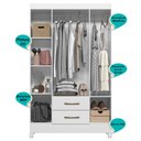 Ver imagem 5 de Guarda Roupa Paraty 111cm 4 Portas Branco Moval