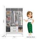 Ver imagem 3 de Guarda Roupa Paraty 111cm 4 Portas Branco Moval