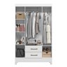 Guarda Roupa Paraty 111cm 4 Portas Branco Moval - 6