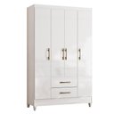 Ver imagem 7 de Guarda Roupa Paraty 111cm 4 Portas Branco Moval