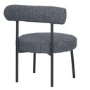 Ver imagem 4 de Kit 2 Poltronas Moma Fratini Assento e Encosto Revestidos em Linho Rústico Grafite Aço Preto