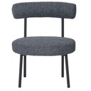 Ver imagem 2 de Kit 2 Poltronas Moma Fratini Assento e Encosto Revestidos em Linho Rústico Grafite Aço Preto