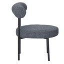 Ver imagem 3 de Kit 2 Poltronas Moma Fratini Assento e Encosto Revestidos em Linho Rústico Grafite Aço Preto