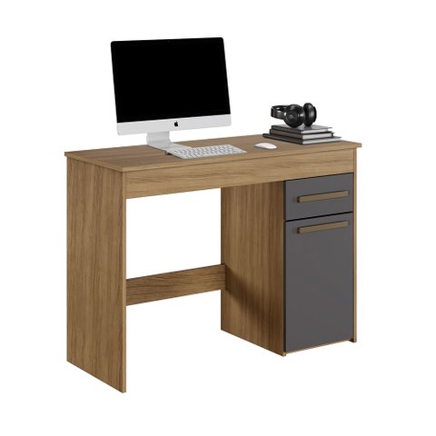 Escrivaninha Atenas 1 Porta e 1 Gaveta Arte Móveis:cinamomo/grafite