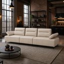 Ver imagem 4 de Sofá 5 Lugares para Sala Living 351cm Modular Pés Industrial Oslo L06 Couro Bege Areia - Lyam