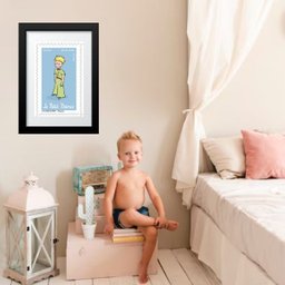 Quadro Pequeno Príncipe Selo - 60x48cm:moldura Preta - 1 Quadro Pequeno Príncipe Selo - 60x48cm:moldura Preta - 1