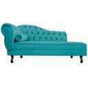 Ver imagem 5 de Kit Diva Recamier Diana 140cm Lado Direito e 02 Poltronas Classic Suede Azul Turquesa - ADJ Decor