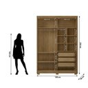 Ver imagem 4 de Guarda Roupa Inter - 2 Portas Correr 3 Gavetas - 100 MDF - Vl:Nature/Fendi