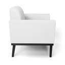 Ver imagem 7 de Poltrona Decorativa Isabella Pés Fixo em Madeira Preto Pu Branco G19 - Gran Belo