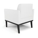 Ver mais imagens de Poltrona Decorativa Isabella Pés Fixo em Madeira Preto Pu Branco G19 - Gran Belo