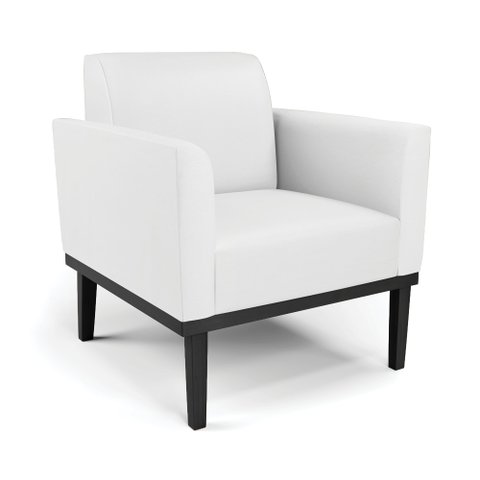 Poltrona Decorativa Isabella Pés Fixo em Madeira Preto Pu Branco G19 - Gran Belo