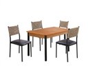 Ver imagem 2 de Cojunto Sala de Jantar Bali 1200x900 c/4 Cad 3500 - Corino Preto/Náutica Bege Tampo BP Proa