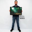 Ver imagem 2 de Quadro Decorativo Caixa Alta com Vidro Floresta Verde TaColado Moldura Preta 40x60cm