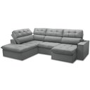 Ver imagem 1 de Sofá 4 Lugares Retrátil Reclinável Chaise Esquerdo 288cm Solin F04 Veludo Cinza - Lyam Decor