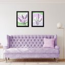 Ver imagem 2 de Kit 2 Quadros Arte Lavanda Lilás e Verde 24x18cm - com Vidro:moldura Preta