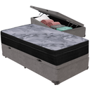 Ver imagem 1 de Cama Box Baú e Colchão Airtech Pampa Molas Ensacadas Solteiro Ortobom: Cinza