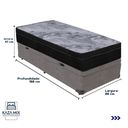 Ver imagem 3 de Cama Box Baú e Colchão Airtech Pampa Molas Ensacadas Solteiro Ortobom: Cinza