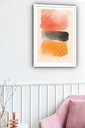 Ver imagem 2 de Quadro Decorativo Abstrato Preto Tons Laranja - 70x50cm:moldura Preta