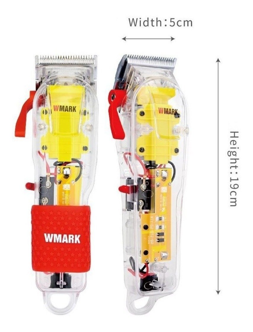 Máquina Cortar Cabelo Wmark Ng-108 Transparente Profissional - 3