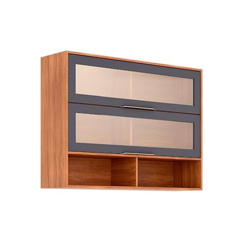 Armário Aéreo Cozinha Esplendida 2PTS Vid 120cm Titanium MGM