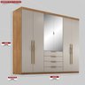 Guarda-roupa Casal 6 Portas 4 Gavetas Casal Giardino Amêndola Touch/nude Prime - 8