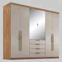 Ver imagem 1 de Guarda-roupa Casal 6 Portas 4 Gavetas Casal Giardino Amêndola Touch/nude Prime